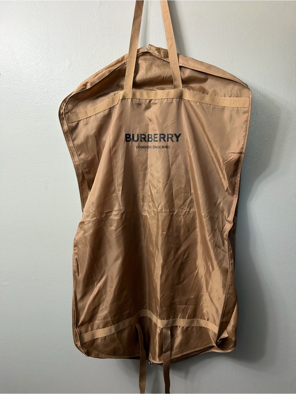 Burberry Tan Men’s Garment Bag with Logo